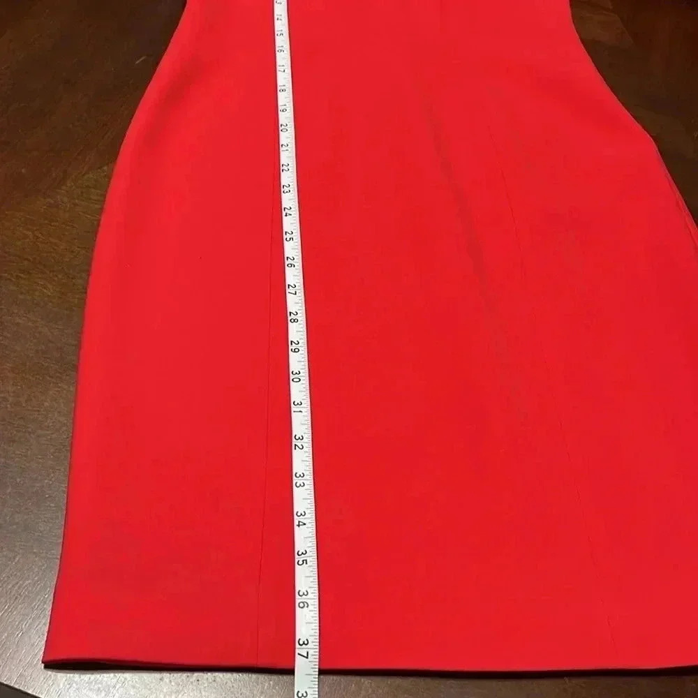 ELIE TAHARI GLOSSY RED DRESS - Picture 11 of 12